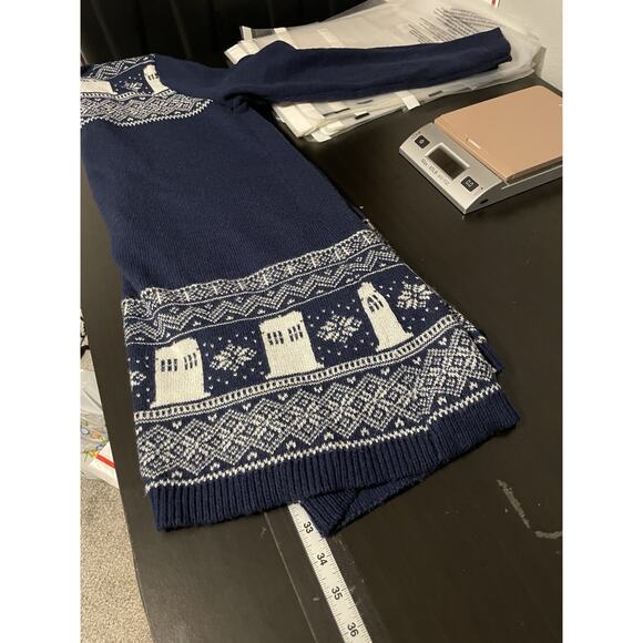 Doctor Who Her Universe Women Hooded Cardigan Medium Tardis Fair Isle Print FLAW - Picture 8 of 9